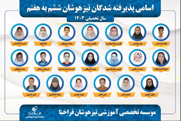 پذیرفته شدگان تیزهوشان 403 فراخنا